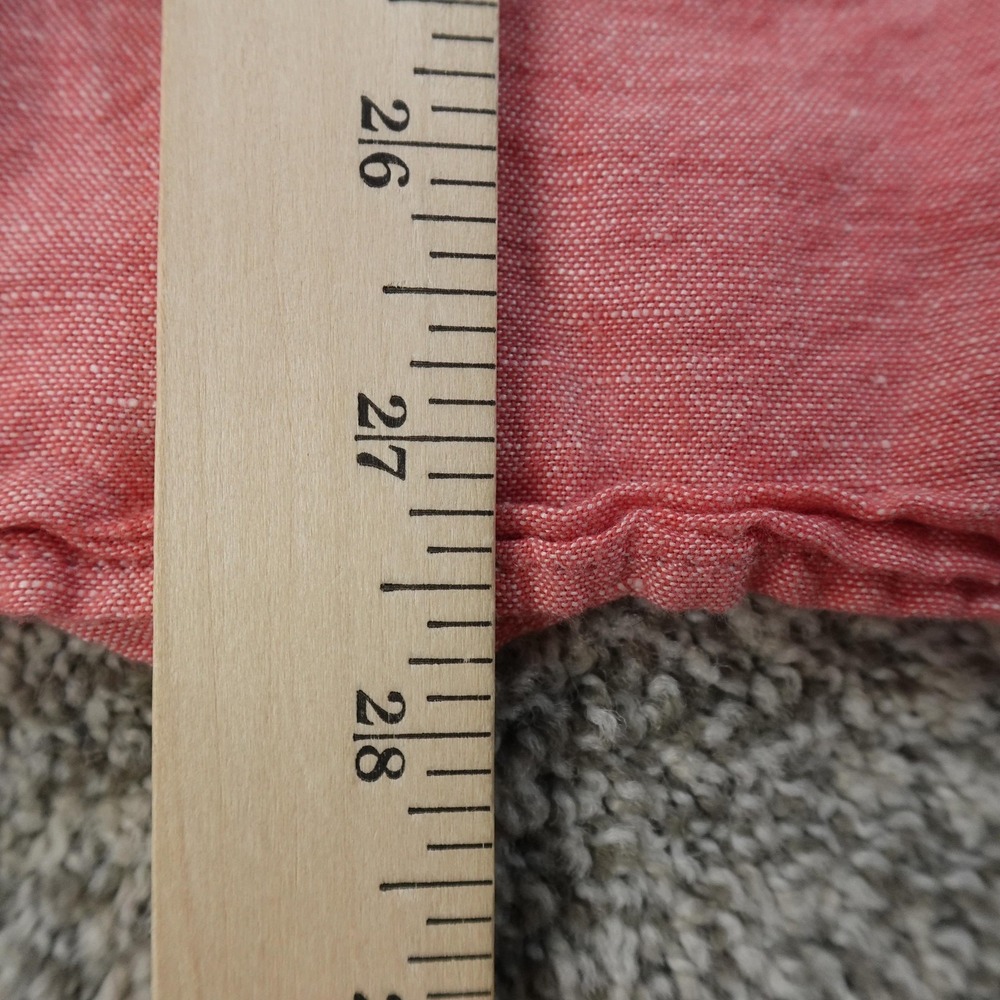 Gap Shirt Mens M Pink Linen Chambray Button Up Long Sleeve Casual Beach Summer - Picture 7 of 8